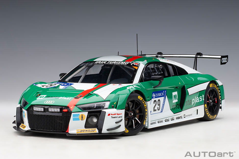 Audi R8 Lms 24hrs Nurburgring 2017 Winner Van Der Linde Mies De Philipp Winkelhock 29 Composite Model 2 Door Openings Autoart 1 18