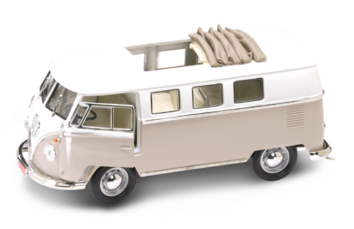 VW Microbus "Bully" 1962 mit beweglichem Rolldach cream/weiß Road Signature 1:18