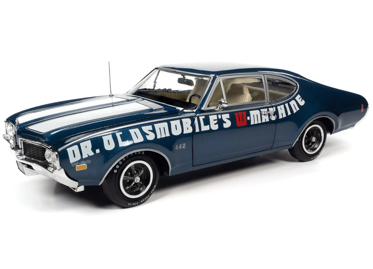 Oldsmobile Cutlass 442 1969 2-Door Coupe *Dr Oldsmobile`s W-Machine*, trophy blue Auto World 1:18