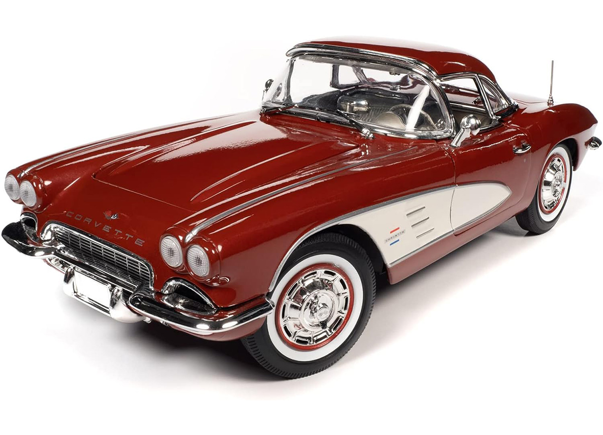 Chevrolet Corvette Convertible 1961 honduras maroon with white coves Auto World 1:18