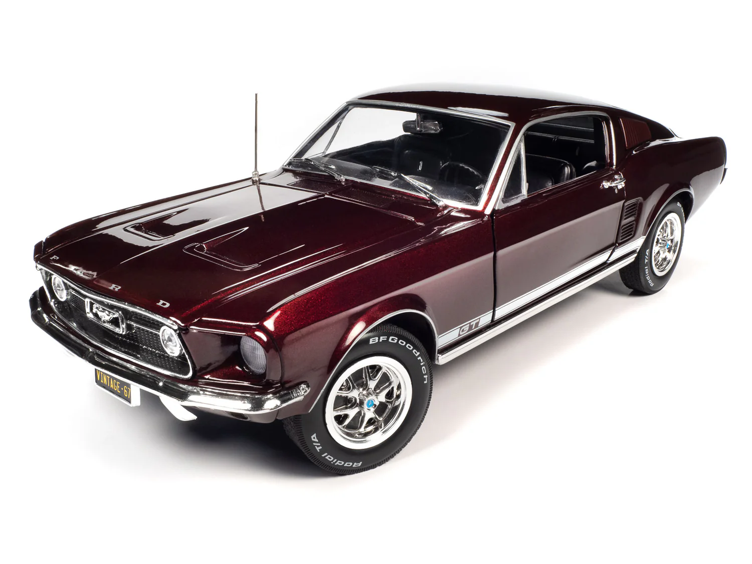 Ford Mustang 2+2 GT 1967 burgundy American Muscle Auto World 1:18