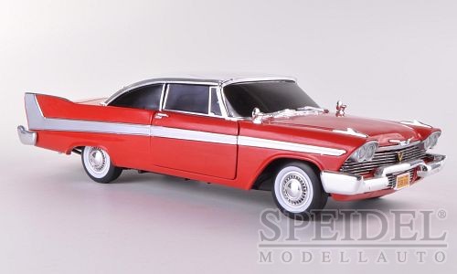 Plymouth Fury, rot/weiss, ``Christine`` , 1958 Silver Screen Machines Ertl American Muscle  Auto World 1:18