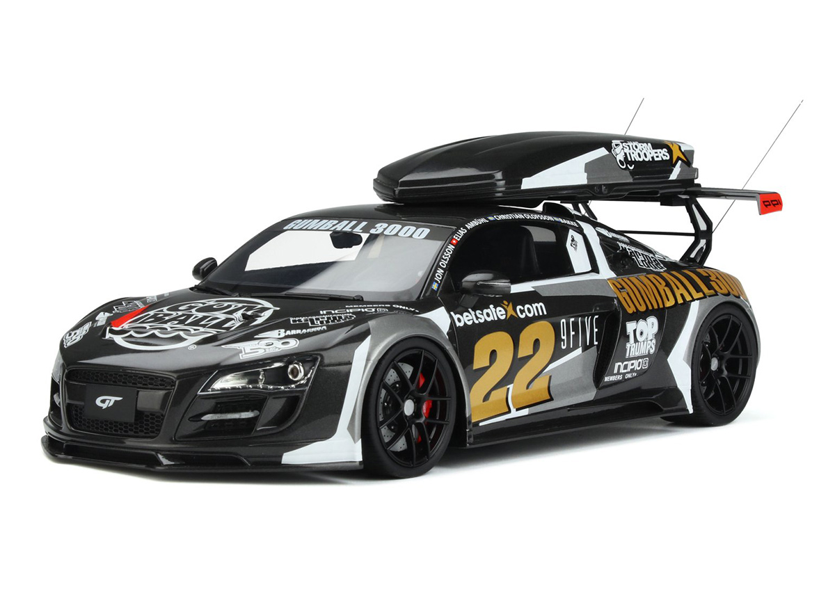 Audi R8 Gumball GT Spirit 1:18 Resinemodell (Türen, Motorhaube... nicht zu öffnen!)