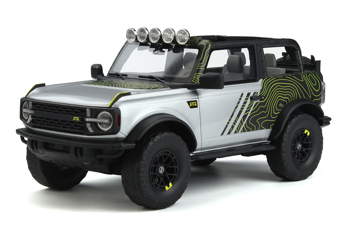 FORD BRONCO RTR ICONIC SILVER 2022 GT Spirit 1:18 Resinemodell (Türen, Motorhaube... nicht zu öffnen!)