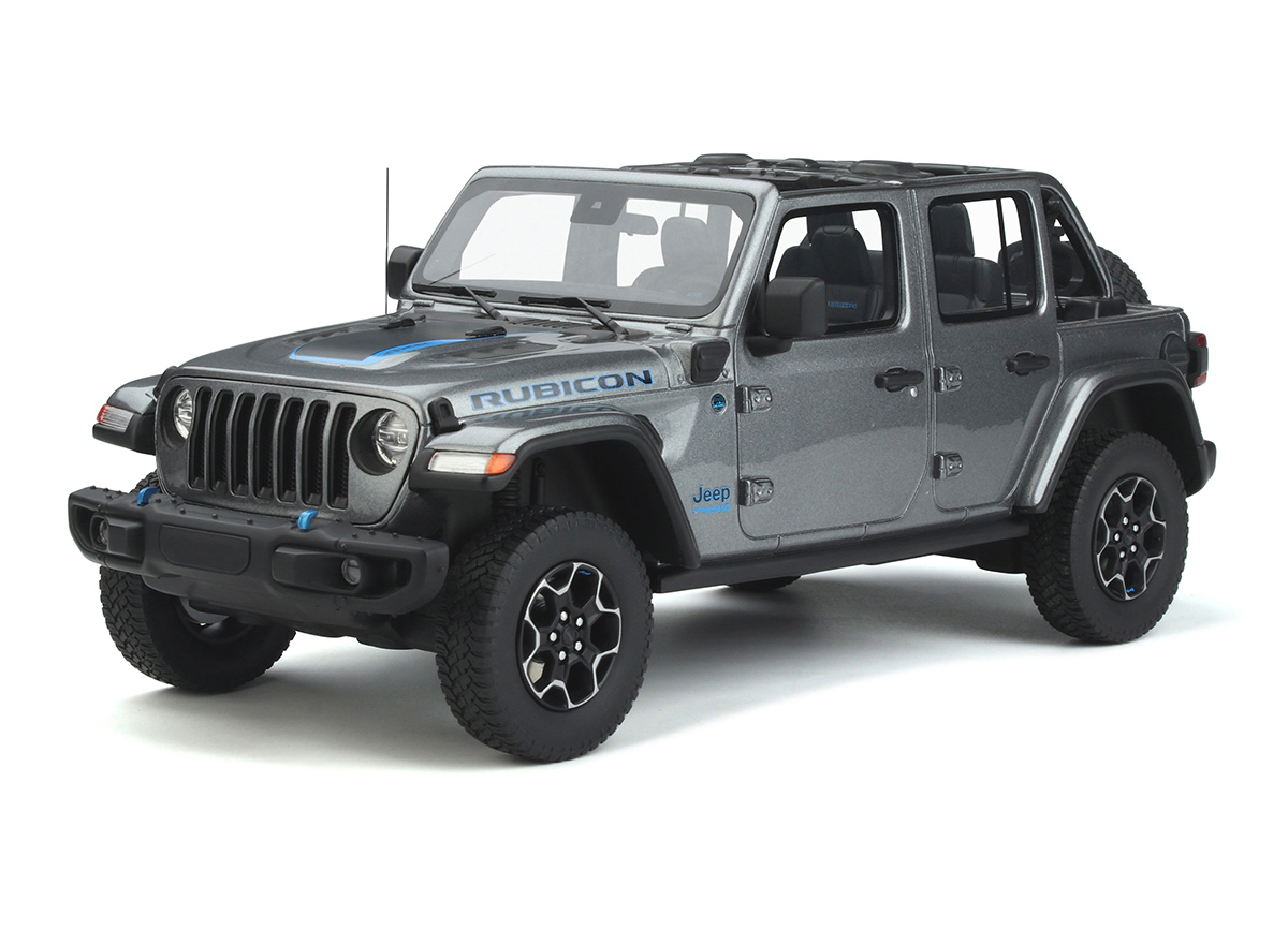 2022 Jeep Wrangler 4xe 2021 Silver GT Spirit 1:18 Resinemodell (Türen, Motorhaube... nicht zu öffnen!)