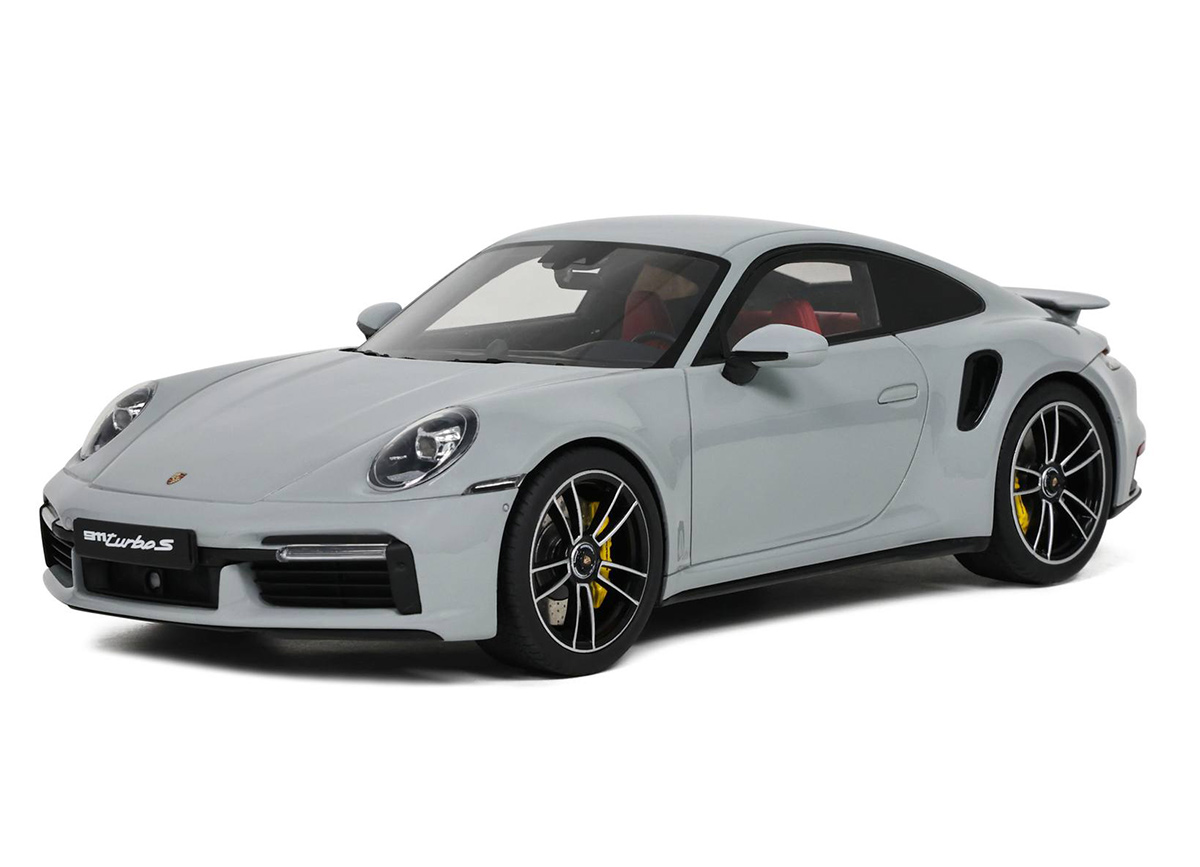 PORSCHE 911 (992) TURBO S 2020 CRAYON GREY GT Spirit 1:18 Resinemodell (Türen, Motorhaube... nicht zu öffnen!)