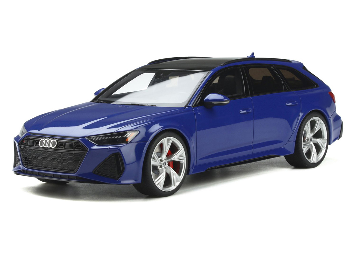 AUDI RS 6 AVANT Nogaro blue GT Spirit 1:18 Resinemodell (Türen, Motorhaube... nicht zu öffnen!)