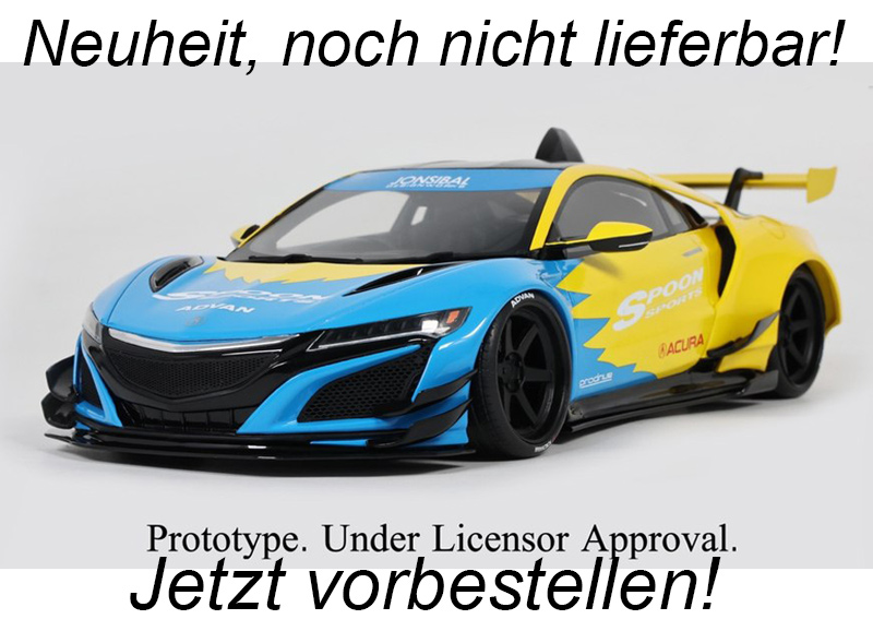 ACURA NSX SPOON BY JONSIBAL 2023 LIGHT BUE/YELLOW GT Spirit 1:18 Resinemodell (Türen, Motorhaube... nicht zu öffnen!)  Lieferbar ab Ende Februar 2024