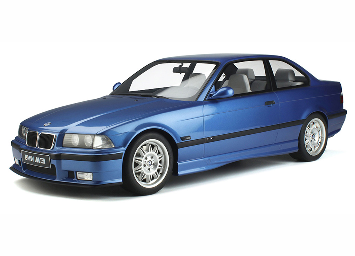 BMW M3 (E36) 3.2 Blue  GT Spirit 1:8 Resinemodell (Türen, Motorhaube... nicht zu öffnen!)