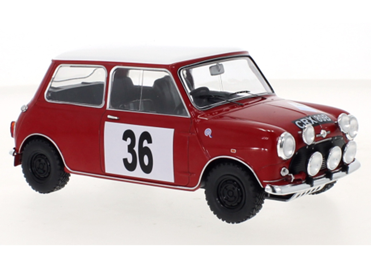 Mini Cooper S, No.36, BMC, RAC Rally, 1965 T.Fall/R.Crellin IXO 1:18 Metallmodell (Türen/Hauben nicht zu öffnen!)