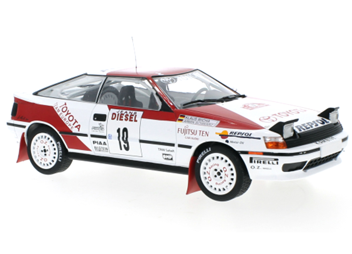 Toyota Celica GT-Four ST165, No.19, Rallye San Remo, A.Schwarz/K.Wicha, 1990 IXO 1:18 Metallmodell (Türen/Hauben nicht zu öffnen!)
