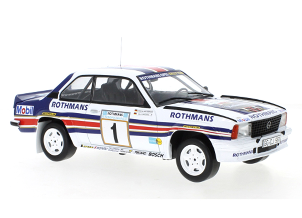Opel Ascona B 400, No.1, Rally Acropolis, 1982 W.Röhrl/C.Geistdörfer IXO 1:18 Metallmodell (Türen/Hauben nicht zu öffnen!)