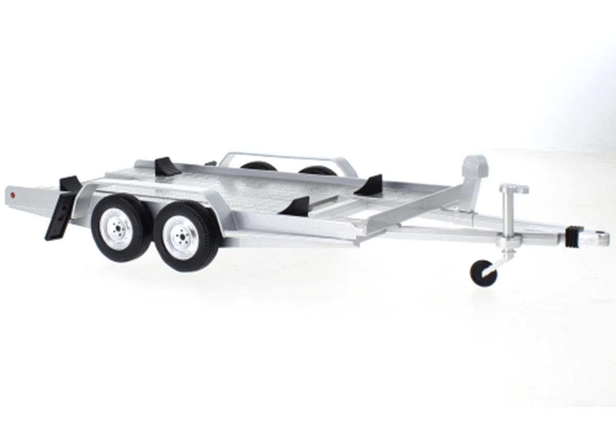 Anhänger Autotrailer, Silber IXO 1:18 Metallmodell (Türen/Hauben nicht zu öffnen!)