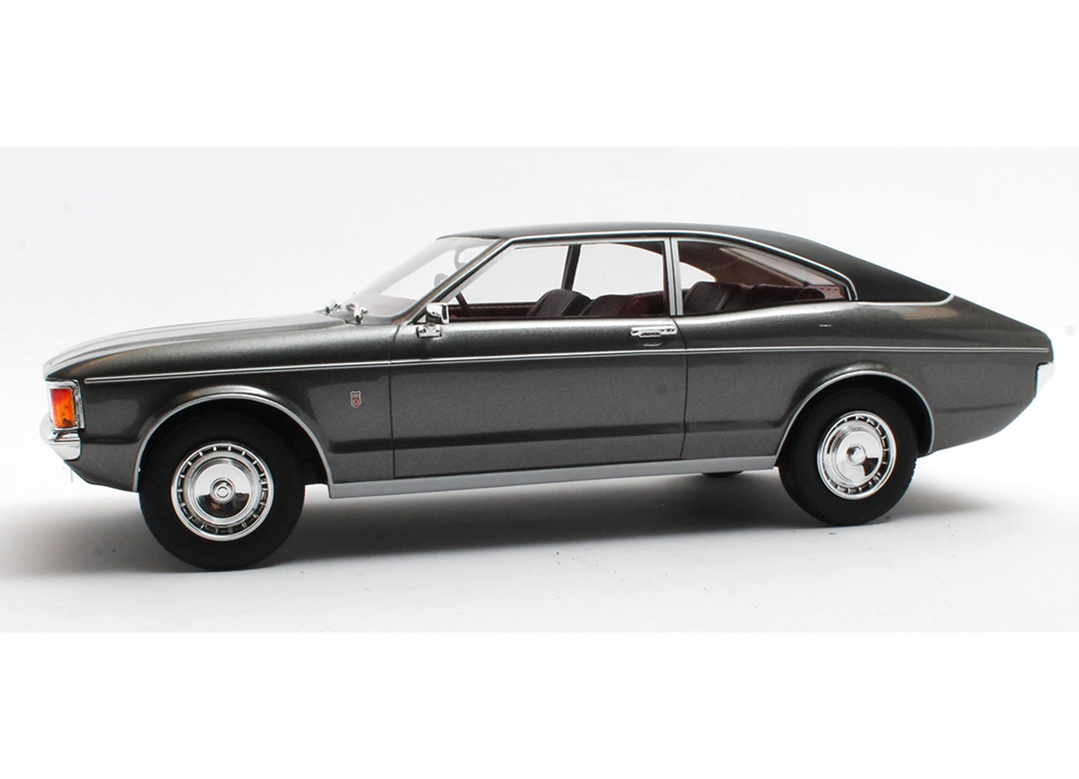 Ford Granada Coupe grey met. 1972 Cult Scale Models 1:18 Resinemodell (Türen, Motorhaube... nicht zu öffnen!)