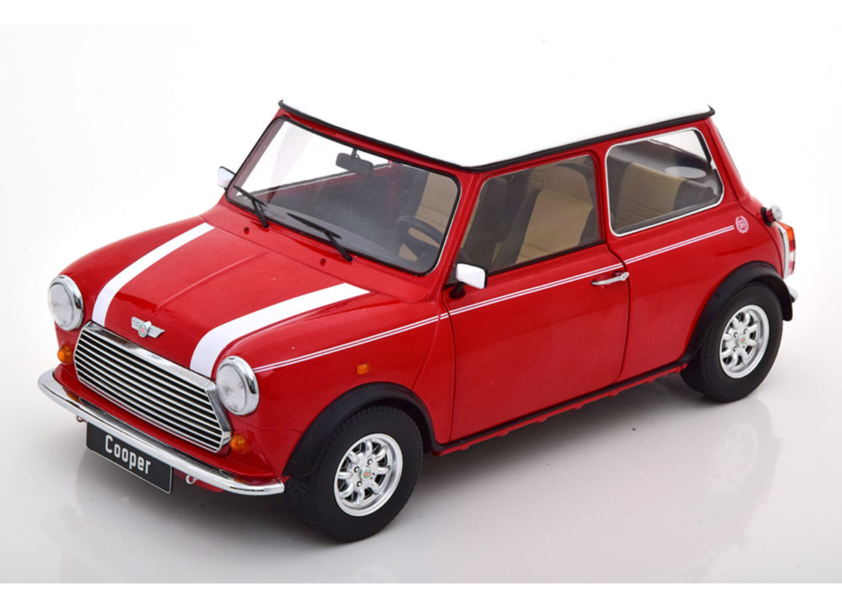 Mini Cooper Linkslenker rot/weiß, mit zu öffnenden Türen KK-Scale 1:12