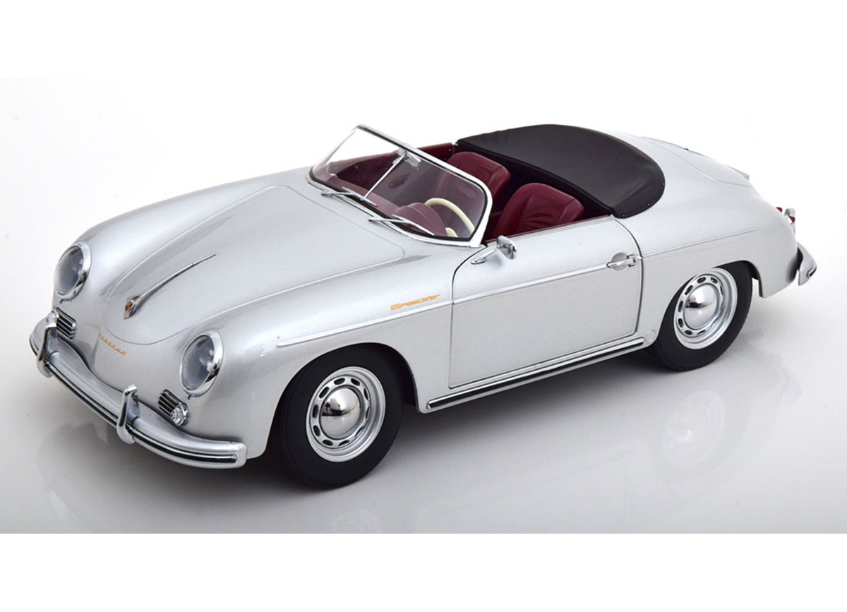 Porsche 356 A Speedster 1955 1/12 silber mit zu öffnenden Türen KK-Scale 1:12