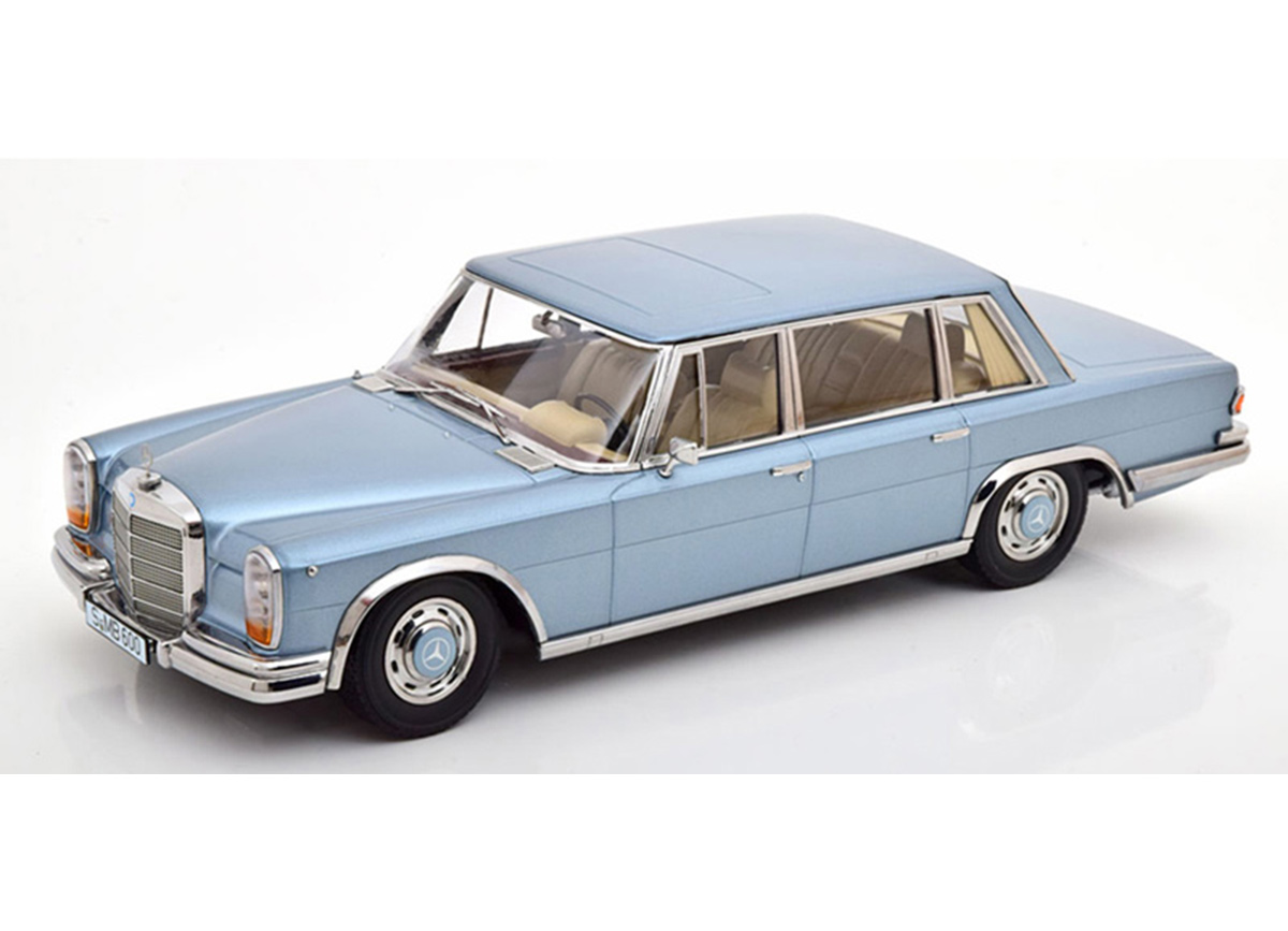 Mercedes 600 SWB W100 hellblau-metallic 1963 MCG 1:18 Metallmodell, Türen  und Hauben nicht zu öffnen