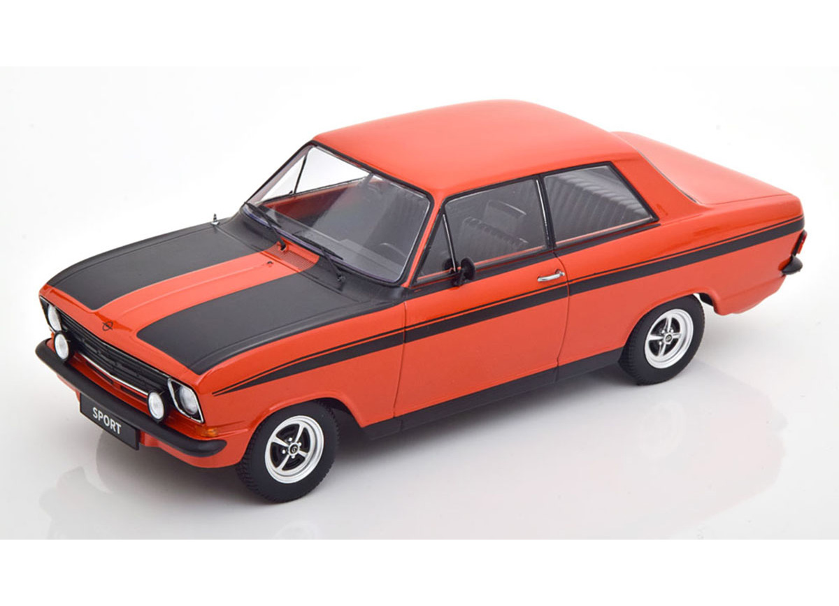 Opel Kadett B Sport 1973 rot/schwarz KK-Scale 1:18 Metallmodell (Türen, Motorhaube... nicht zu öffnen!)