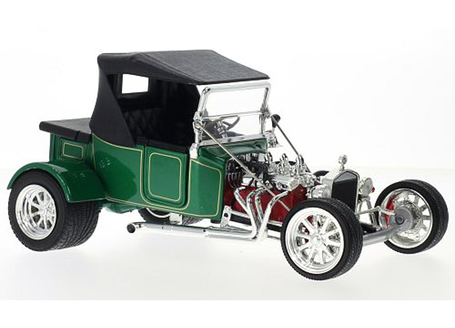 Ford T-Bucket, metallic-grün/Dekor, Verdeck geschlossen, 1923 Road Signature 1:18