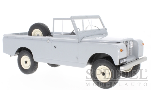 Land Rover 109 Pick Up Series II, grau/schwarz, 1959 Türen und Hauben geschlossen. MCG 1:18