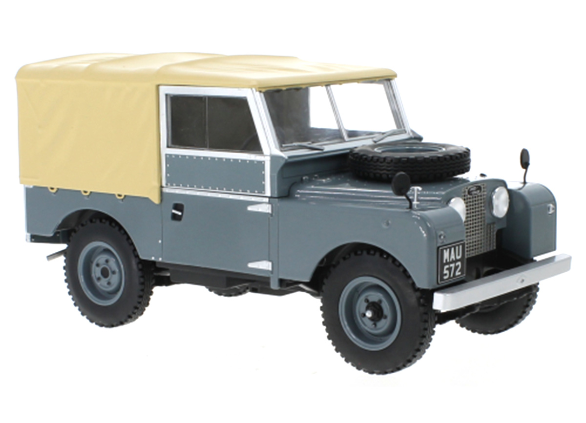 Land Rover Series I, grau/matt-beige, RHD, 1957 MCG 1:18 Metallmodell, Türen und Hauben nicht zu öffnen