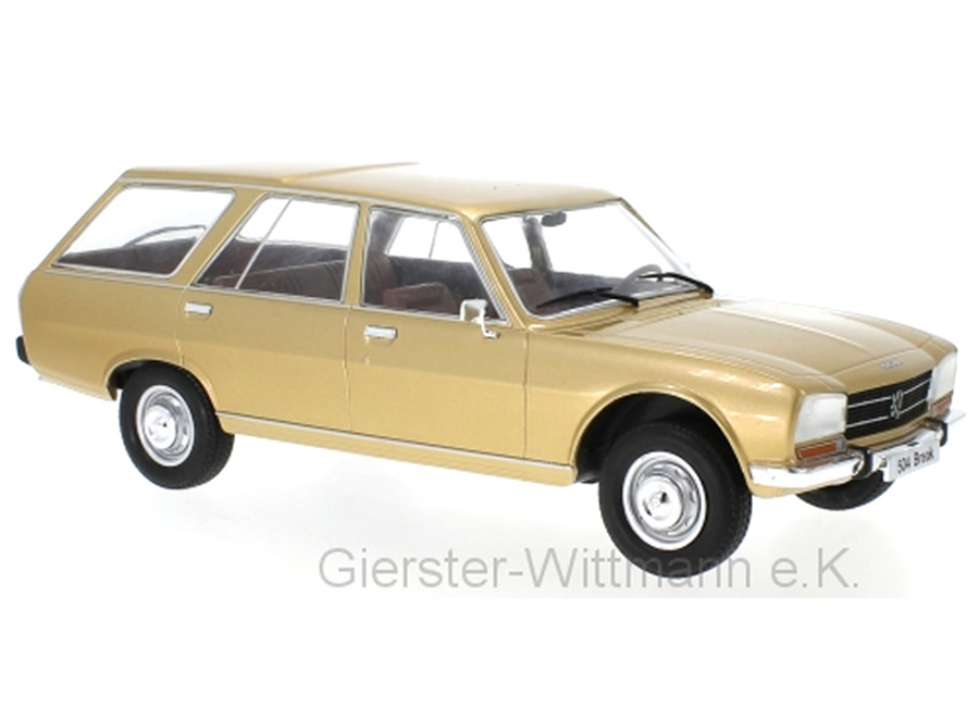 Peugeot 504 Break, metallic-gold, 1976 MCG 1:18 Metallmodell, Türen und Hauben nicht zu öffnen