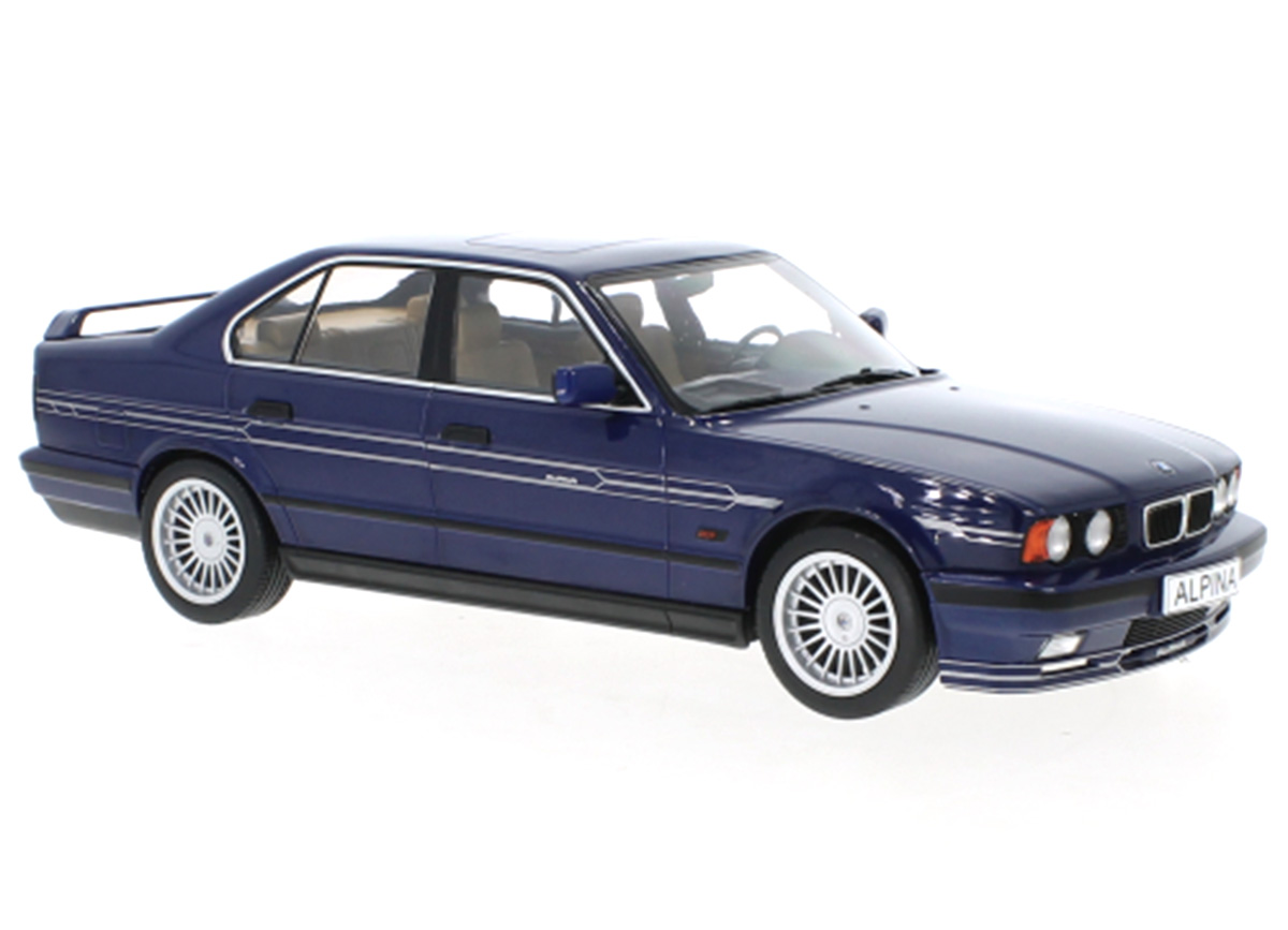 BMW Alpina B10 4,6, metallic-dunkelblau/Dekor, 1994 MCG 1:18 Metallmodell, Türen und Hauben nicht zu öffnen