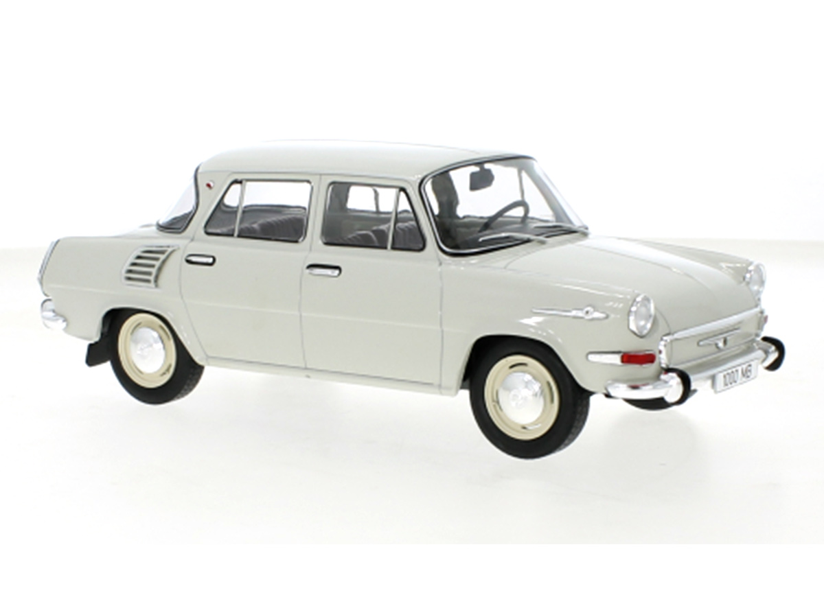 Skoda 1000 MB, hellgrau, 1964 MCG 1:18 Metallmodell, Türen und Hauben nicht zu öffnen
