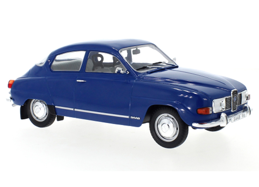 Saab 96 V4, blau, 1971 MCG 1:18 Metallmodell, Türen und Hauben nicht zu öffnen