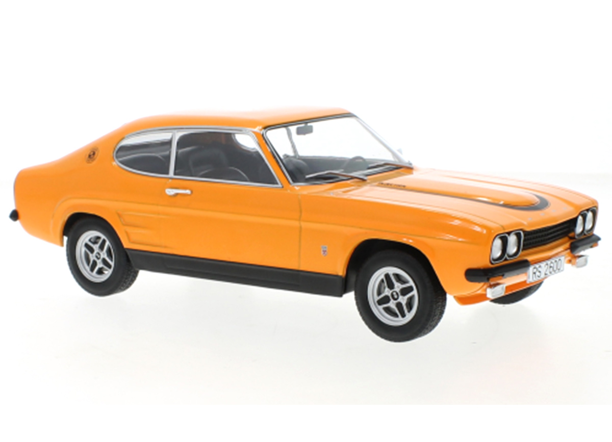 Ford Capri MK I RS 2600, orange/schwarz, 1973 MCG 1:18 Metallmodell, Türen und Hauben nicht zu öffnen
