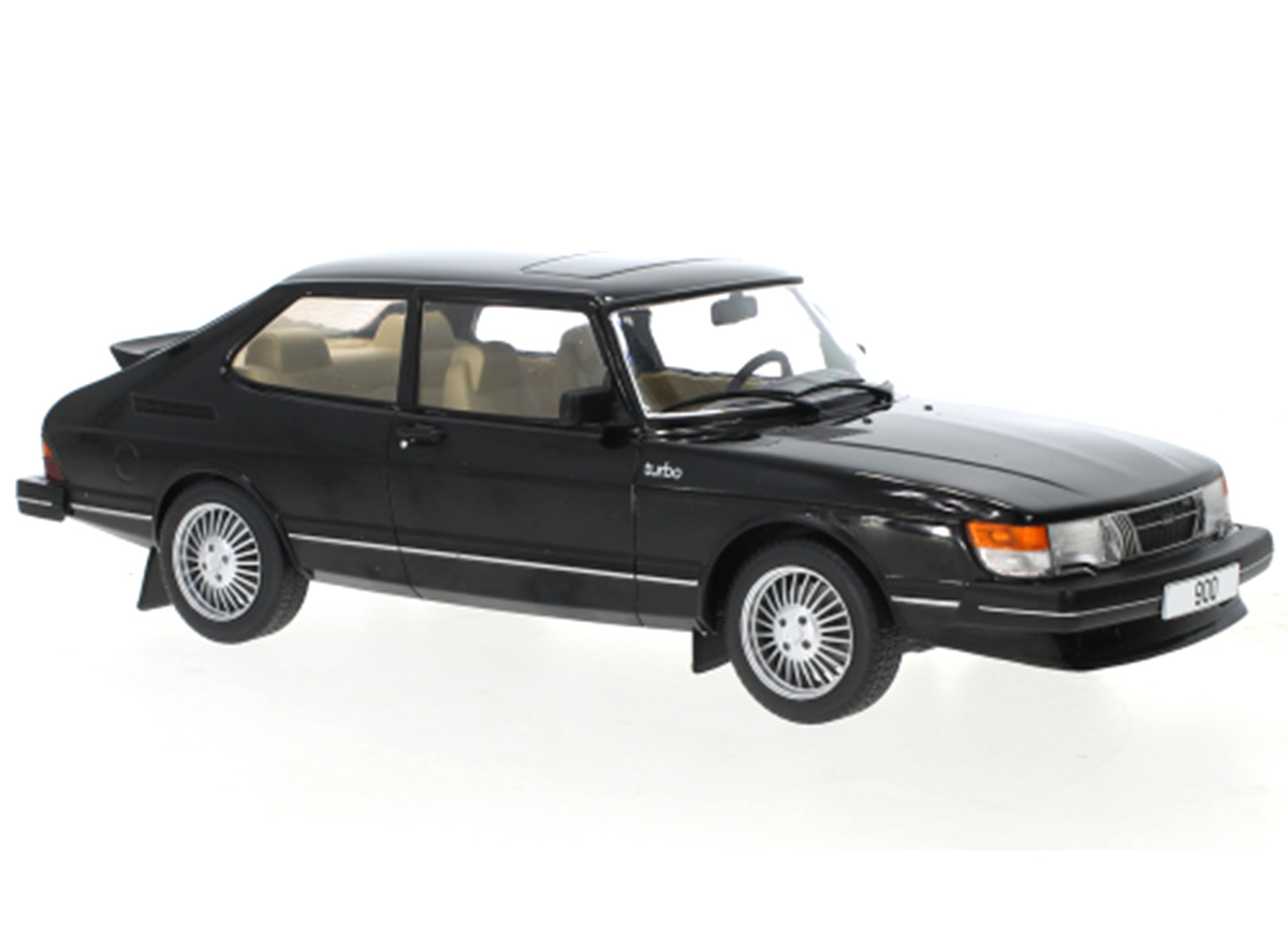 Saab 900 Turbo, schwarz, 1981 MCG 1:18 Metallmodell, Türen und Hauben nicht zu öffnen