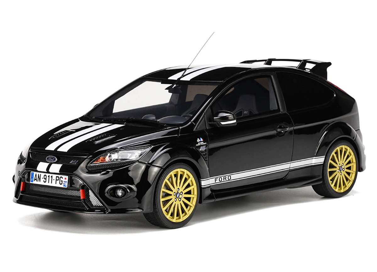 FORD FOCUS MK2 RS LE MANS BLACK 2010 OttO mobile 1:18 Resinemodell (Türen, Motorhaube... nicht zu öffnen!)