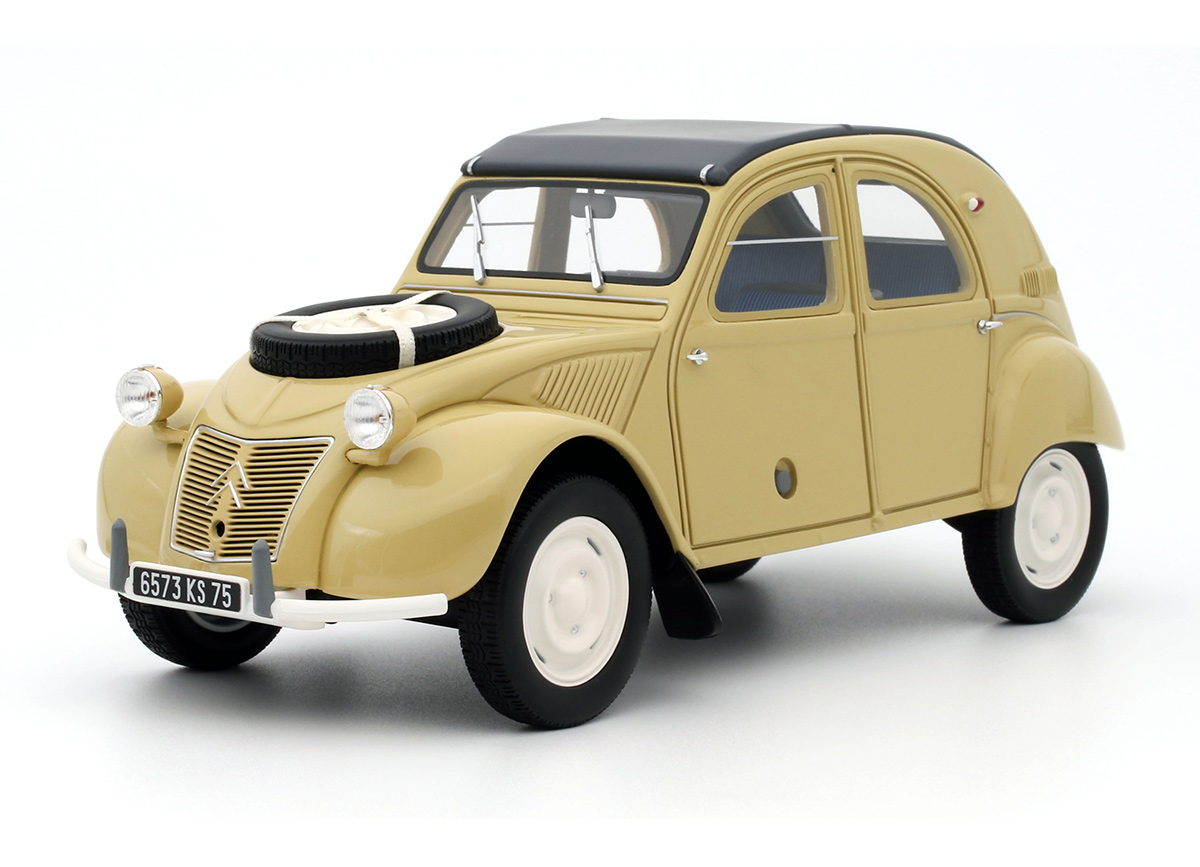 Citroën 2cv Sahara yellow OttO mobile 1:18 Resinemodell (Türen, Motorhaube... nicht zu öffnen!)