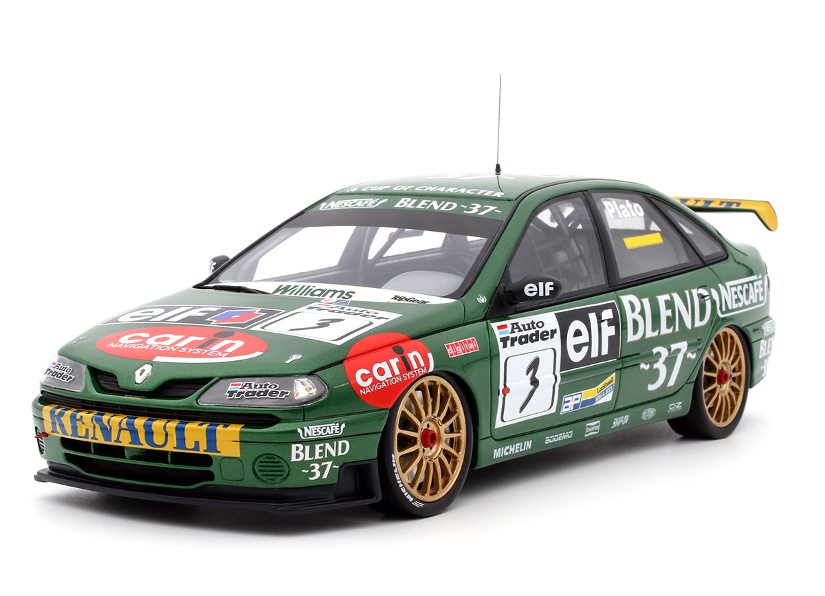 Renault Laguna BTCC J. PLATO #3 OULTON PARK 1998 OttO mobile 1:18 Resinemodell (Türen, Motorhaube... nicht zu öffnen!)