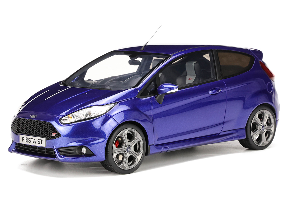 Ford Fiesta Mk7 ST Spirit Blue Metallic OttOmobile 1:18 Resinemodell (Türen, Motorhaube... nicht zu öffnen!)