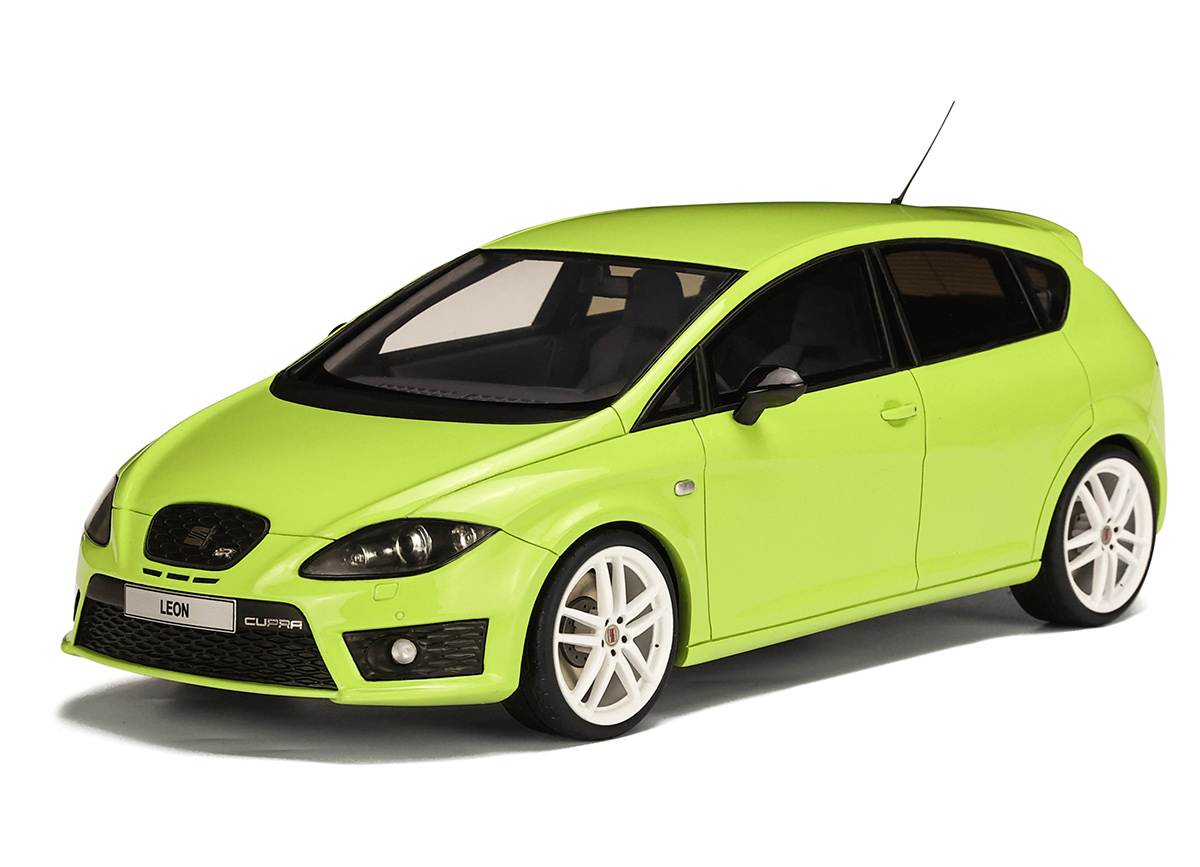 Seat Leon MK2 Cupra R Kiwi Green OttOmobile 1:18 Resinemodell (Türen, Motorhaube... nicht zu öffnen!)