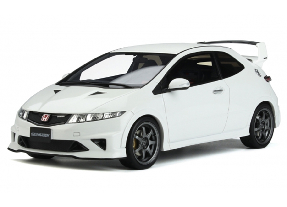 HONDA CIVIC FN2 TYPE R MUGEN WHITE 2010 OttO mobile 1:18 Resinemodell (Türen, Motorhaube... nicht zu öffnen!)