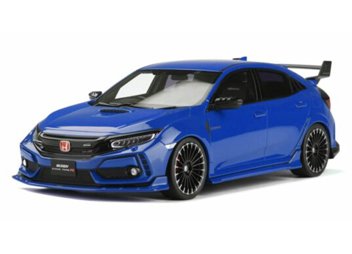 HONDA CIVIC FK8 TYPE R MUGEN BLUE 2020 OttOmobile 1:18 Resinemodell (Türen, Motorhaube... nicht zu öffnen!)
