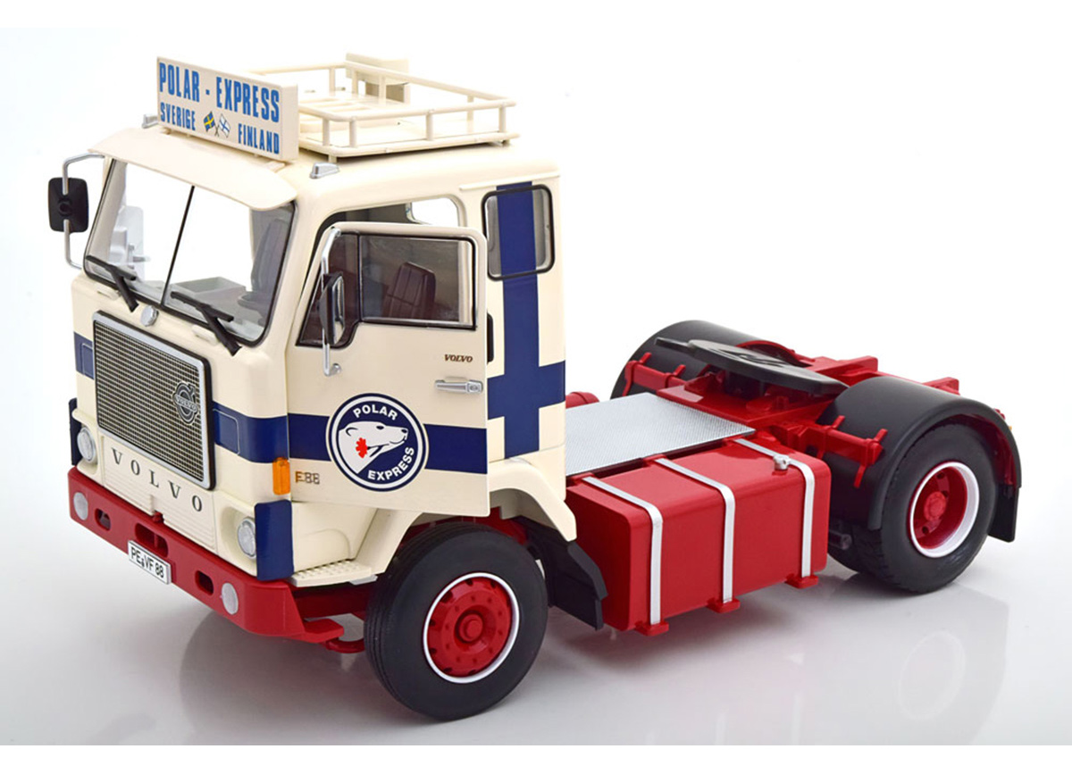 Volvo F88`65 white/blue/red Polar Express Ltd. Ed. 700 St.WW Road Kings 1:18 funktionstüchtige Lenkung + zu öffenden Türen