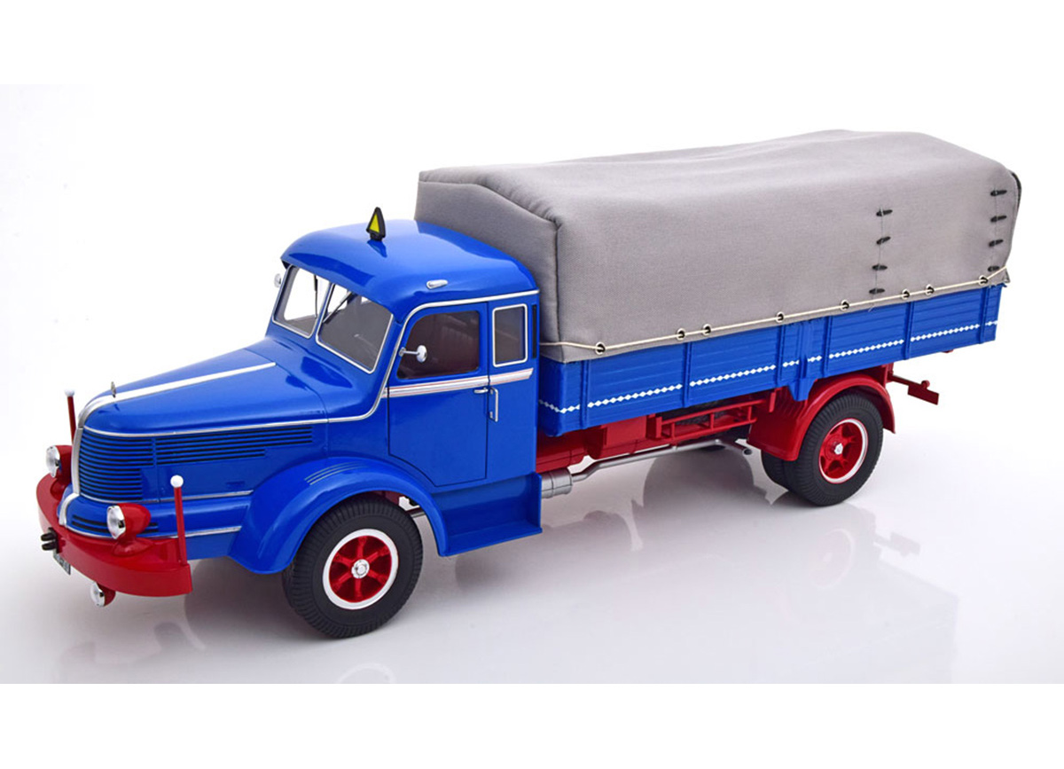 Krupp Titan SWL 80 Plane 1950-1954 blau/rot Road Kings 1:18 funktionstüchtige Lenkung + zu öffenden Türen