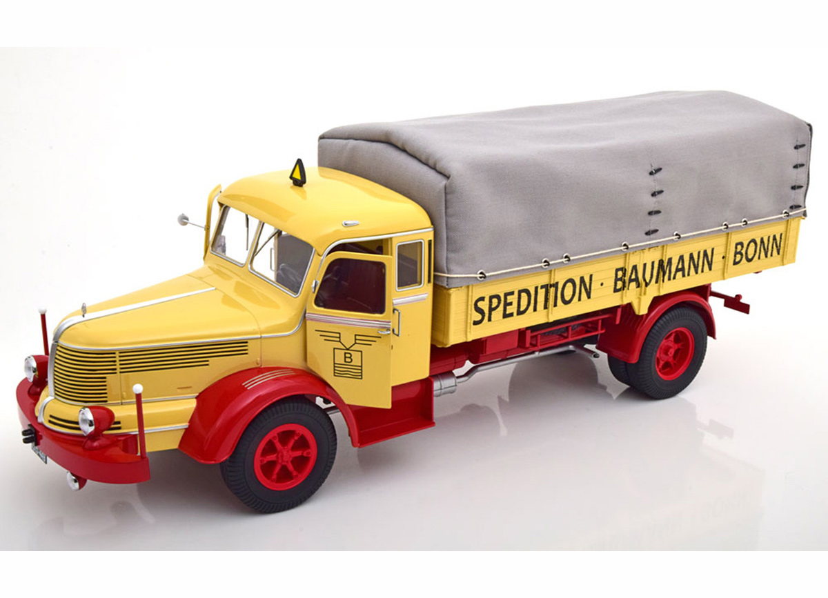 Road Kings 1:18 Krupp Titan SWL 80 flatbed truck Deutsche Bundesbahn with  tarp 1950-54 RK180134 model car RK180134 4260699761743