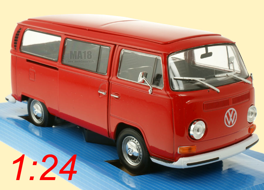 VW Bus T2 1972 rot Welly 1:24