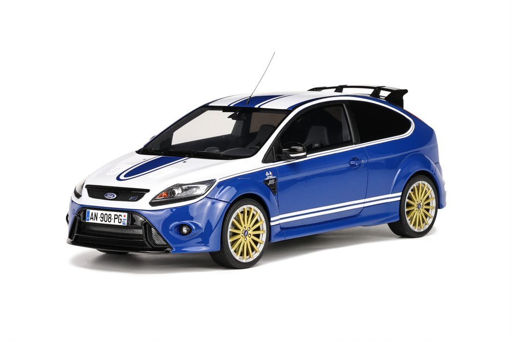 Modellauto Ford Focus MK2 RS Le Mans Blue 2010 OttO mobile 1:18  Resinemodell (Türen, Motorhaube nicht zu öffnen!) bei