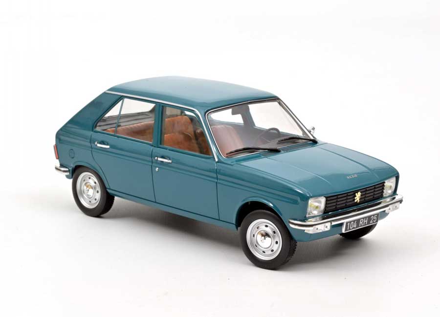 Peugeot 104 GL 1977 - Régence Blue Norev 1:18 Metallmodell (Türen/Hauben nicht zu öffnen!)