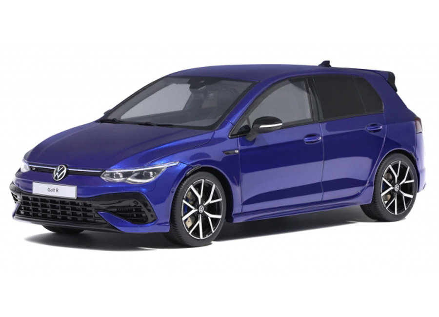 Volkswagen Golf VIII R Lapiz Blue Metallic 2021 OttO mobile 1:18 Resinemodell (Türen, Motorhaube... nicht zu öffnen!)