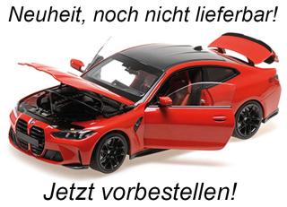 BMW M4 - 2024 - RED METALLIC Minichamps 1:18 Metallmodell mit zu öffnenden Hauben und Türen!  Liefertermin nicht bekannt