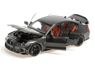 BMW M3 - 2024 - GREY METALLIC Minichamps 1:18 Metallmodell mit zu öffnenden Hauben und Türen!