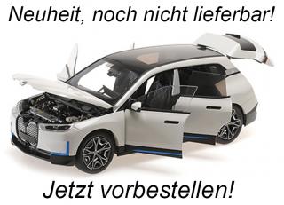 BMW iX - 2022 - WHITE METALLIC Minichamps 1:18 Metallmodell mit zu öffnenden Türen und Haube(n) <br> Date de parution inconnue