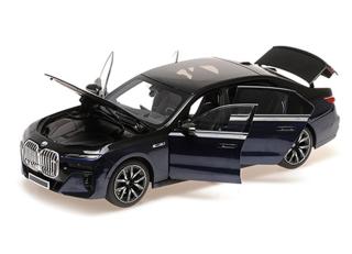 BMW i7 M70 (G70) - 2024 - BLUE METALLIC/BLACK METALLIC Minichamps 1:18 Metallmodell mit zu öffnenden Hauben und Türen!