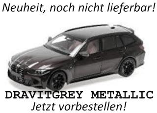 BMW M3 TOURING - 2024 - DRAVITGREY METALLIC W BLACK WHEELS AND BLACK INTERIOR Minichamps 1:18 Metallmodell Türen, Motorhaube und Kofferraum zu öffnen!